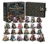 24 Days 2D Acrylic Witchy Magic Advent Calendar,24Pc Witch Figurines | 2D Acrylic Collectible Figures, Mystery Surprise, Desktop Decor, Spooky Mystery Surprise Gift for Girls & Witch Lovers