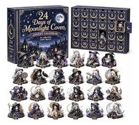 24 Days 2D Acrylic Witchy Magic Advent Calendar,24Pc Witch Figurines | 2D Acrylic Collectible Figures, Mystery Surprise, Desktop Decor, Spooky Mystery Surprise Gift for Girls & Witch Lovers