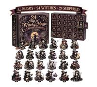 24 Days 2D Acrylic Witchy Magic Advent Calendar,24Pc Witch Figurines | 2D Acrylic Collectible Figures, Mystery Surprise, Desktop Decor, Spooky Mystery Surprise Gift for Girls & Witch Lovers
