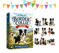 24 Days Acrylic Dog Countdown Calendar Ornament for Kids Holiday Decor | Features twenty-four distinctive puppy designs to build daily excitement and festive joy during the holiday season