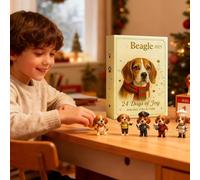 24 Days Acrylic Dog Ornaments Christmas Countdown Calendar,Beagle Countdown Calendars 2025,Cute Animals Beagle Advent Calendars, Fun Pet Puppy Pendant For Holiday Party Winter Celebration
