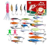 | 24 Days Advent Bait Kit - Set of Baits and Equipment for Christmas Calendars - for Men Freshwater and Saltwater Lake River Outdoor