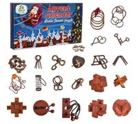 24 Days Brain Teaser Puzzles Advent Calendar 2026 3D Wooden Metal Game Set Christmas Countdown Calendars for Teens & Adults