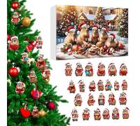 24 Days Capybara Christmas Calendar 24 Doors Countdown to Christmas Capybara 2D Acrylic Decorative Pendant for Tree Wall Door Window Decoration Children Adults