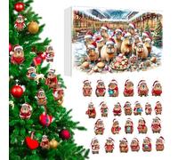 24 Days Capybara Christmas Calendar Advent - 24 Days of Calendar Countdown to Christmas,2D Acrylic Capybara Charm for Kids Adults Tree Car Rearview Mirror Seasonal Decor