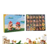 24 Days Capybara Collectible Figurine - Animal Advent, Single Habit Tracker For Winter Rituals, Multi Piece Display With Character Design, Social Supply, Vision Board For Shelf, Counter, Desk