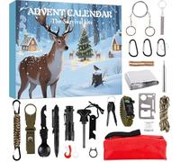 24 Days Christmas Advent Calendar - Outdoor Survival Adventure Tool Kit, Surprise Gift Box