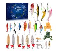 24 Days Christmas Countdown Fish Tackle Set, Fishing Advent Calendar 2024 Adult Men Teen Boys, Advent Calendar Fishing Christmas Countdown, Fishing Lure Advent Calendar for Fishing Lover (B)