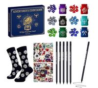 - 24 Days Countdown Festive | Adhesive Sachets Dice Pencils Necklaces Daily Activity Family