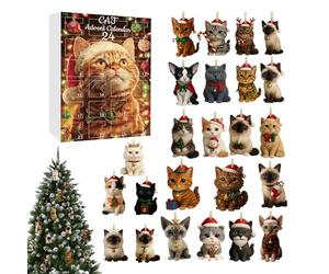 24 Days Holiday Calendar - Advent Calendar 2025 Cat Christmas Countdown