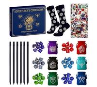 , 24 Days Holiday Countdown Calendars | Pocket Dice Collar Stickers Socks for Daily Activity Teen Adults Classroom