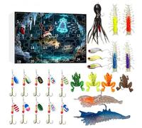 24 Days Lures | Countdown Christmas Lures, Advent Bait Kit, for Freshwater and Saltwater Trout Perch Bull Men Teenagers Rivers Lakes Streams Outdoor
