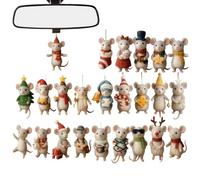 24 Days Mice Tree Pendant Decoration 28 x 16 x 3 cm 2D Flat Acrylic Mice Animal Calendar Christmas Countdown Happy Holiday Decoration for Party Gift Christmas Time