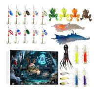 24 Days of Advent Joy | Countdown Christmas Advent Bait Kit | For Freshwater and Salt Water Perch Trout Bull Men Teenagers Rivers Lakes Streams Outdoor