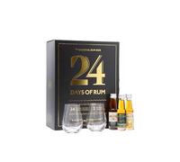24 Days of Rum - 2024 Black Edition Advent Calendar | 24 x 2cl | World Class Spirits from 24 Different Countries | Includes 2 Tasting Glasses & Tasting Book