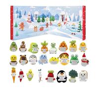 24 Days Positive Crochet Animals Christmas Countdown Calendar | 24 Days Funny Knit Toy - Crochet Doll With Inspirational Card For Kids Adults Encouragement Affirmation