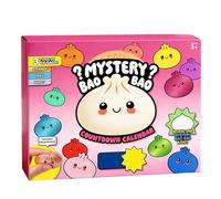 24 Days Squishy Advent Calendar Dumpling 2026 Dumpling Mystery Advent Countdown Calendar 24 PCS Random Surprise Toys Stress Relief Sensory Fidget Toy for Kids Christmas (Pink)