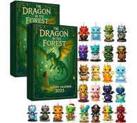 24 Days * the Dragon in the Forest Advent Calendar 2025, Funny 2025 Dragon Advent Calendar, 24 Days of Christmas Vacation AdventCalendar with Unique DragonPendants for Adults Kids (2Set)