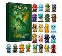 24 Days * the Dragon in the Forest Advent Calendar 2025: Funny 2025 Dragon Advent Calendar, 24 Days of Christmas Vacation Countdown Calendar with Unique DragonPendants for Adults Kids