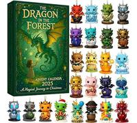 24 Days * the Dragon in the Forest Advent Calendar 2025 - Funny 2025 Dragon Advent Calendar, 24 Of Dragon Suits, Various Styles Pendant for Children Boy Dragon Lover
