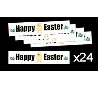 24 Die Cut HAPPY EASTER CHICKS Banners/Greetings - Cardmaking/Crafts etc