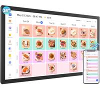 24" Digital Calendar Electronic-eCalendar WhiteBoard-Wall-Planner - Nethgrow Picture-Frame, Meal-Planner, Star Reward, No Subscription Chore Chart, Sync Online Outlook, Wall&Desk Mount, Gift for Mom