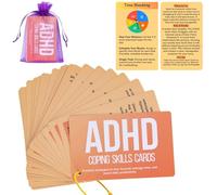 24 Double-Sided ADHD Therapy Tools & Coping Skills Cards for Adults & Teens - Executive Function, Anxiety Relief & ADHD Organization - Portable Flashcards with Digital App Suggestions