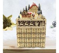 24-Drawer Christmas Advent Calendar, With LED Lights, Wooden Light-Up Traditional Decoration, For Kids Christmas Holiday Decoration