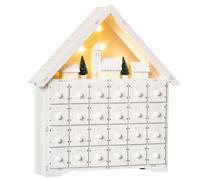24-Drawer Christmas Advent Calendar, Wooden Light-Up Traditional Decoration, ...