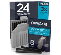 24 Earwax Filters for Hearing Aids Wax Guard CeruCare for Quick and Effective Cleaning Protects Hearing Aid from Moisture and Dust with Resealable Hard Case Diameter 1.3mm