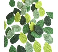 24 Edible Sugar Rose leaves; (Veined) Autumn Mixed Greens; 3cm; Wedding/Anniversary, Christmas, Birthday Etc Handmade Cake/Cupcake Toppers/Decorations/Sprinkles
