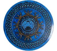 24"" Eivor Valhalla Raven Viking Shield""Art,Handmade Home Decor, Standerd, Blue