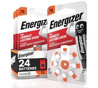 24 Energizer Acoustic Batteries for Ear Hearing Aids Size 13 Orange Mercury Free - 3 Packs of 8 Batteries