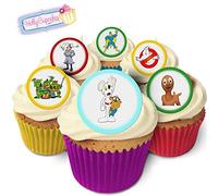 24 Fabulous Pre-Cut Edible Wafer Cake Toppers: 80's and 90's Retro Cartoons