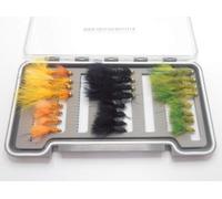 24 Flash Damsels,Trout Flies boxed, Standard & Mini versions,Size 10/12 NBX62