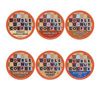 24 Flavoured Coffee Variety with Recyclable Single Serving Coffee Capsules for Keurig K Cups Coffee Machines by Double Donut Coffee