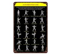 24 Form Tai Chi Martial Arts Tin Sign | Retro Wall Decor For Home, Gym & Studios | Martial Arts Enthusiast Art 8x12Inch
