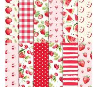 24 Fruit Patterned Scrapbook Paper, Watermelon Apple Strawberry Double Sided Decorative Craft Paper for Handbook Magazine Album Making
