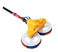 24-FT Solar Panel Cleaning Brush - Cordless Rechargeable (Lithium Battery) - Dual Auto-Rotating Brush Heads - Extendable Water-Fed Pole - Suitable for Solar Panels & Windows