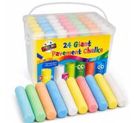 24 Giant Pavement Chalks, Washable Sidewalk Chalk, 10cm Length