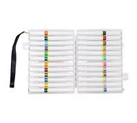 24 Glitter Brush Marker Pens Real Brush Tip Sparkle Glittery Paint Pen Shimmer Markers Soft Brush Nib Travel Display Case Assorted Colours Artist Set Paintbrush Tips (24 Colour Glitter Brush Pen Set)