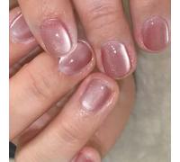 24 Glitters Cats Eye Press On Nails Square Fake Nails Full Covers Glues On Acrylic Artificial Stick Cats Eye Press Nail