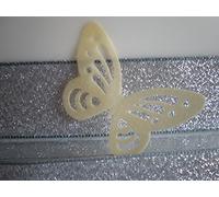 24 Gorgeous Precut Pale Yellow Lemon Cut Out Style Edible Wafer Paper Butterfly Cake Toppers Decorations