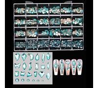 24 Grid Nail Art Rhinestone Nail Charms Glass Rhinestone Flat Back Nail Art Charms Nail Art Decoration