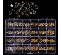 24 Grids 3D Nail Jewelry Luxury Art Rhinestones Studs Crystal for Decors Rings Earring Assorted