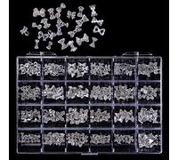 24 Grids 3D Nail Jewelry Luxury Art Rhinestones Studs Crystal for Decors Rings Earring Assorted