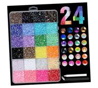 24 Grids Easy Apply Pearls for Nails Art No Tools Needed Various Decorations Women Students Nails Decorations with Long Lasting Easy Apply
