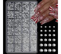 24 Grids Multicolor Resin Nails Art Rhinestones Mixed Shapes for Manicure and Decoration Resin Decorations Set