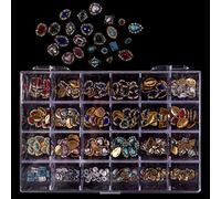 24 Grids Nail Art Rhinestones Charms Nail Designs Crystal Dangle Manicure Jewelry Diamonds Alloy and Resin Jewelry