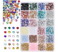 24 Grids Nails Art Rhinestones Nails Charm Glass Crystal Rhinestones Mixed Nails Art Charm Nails Art Decorations